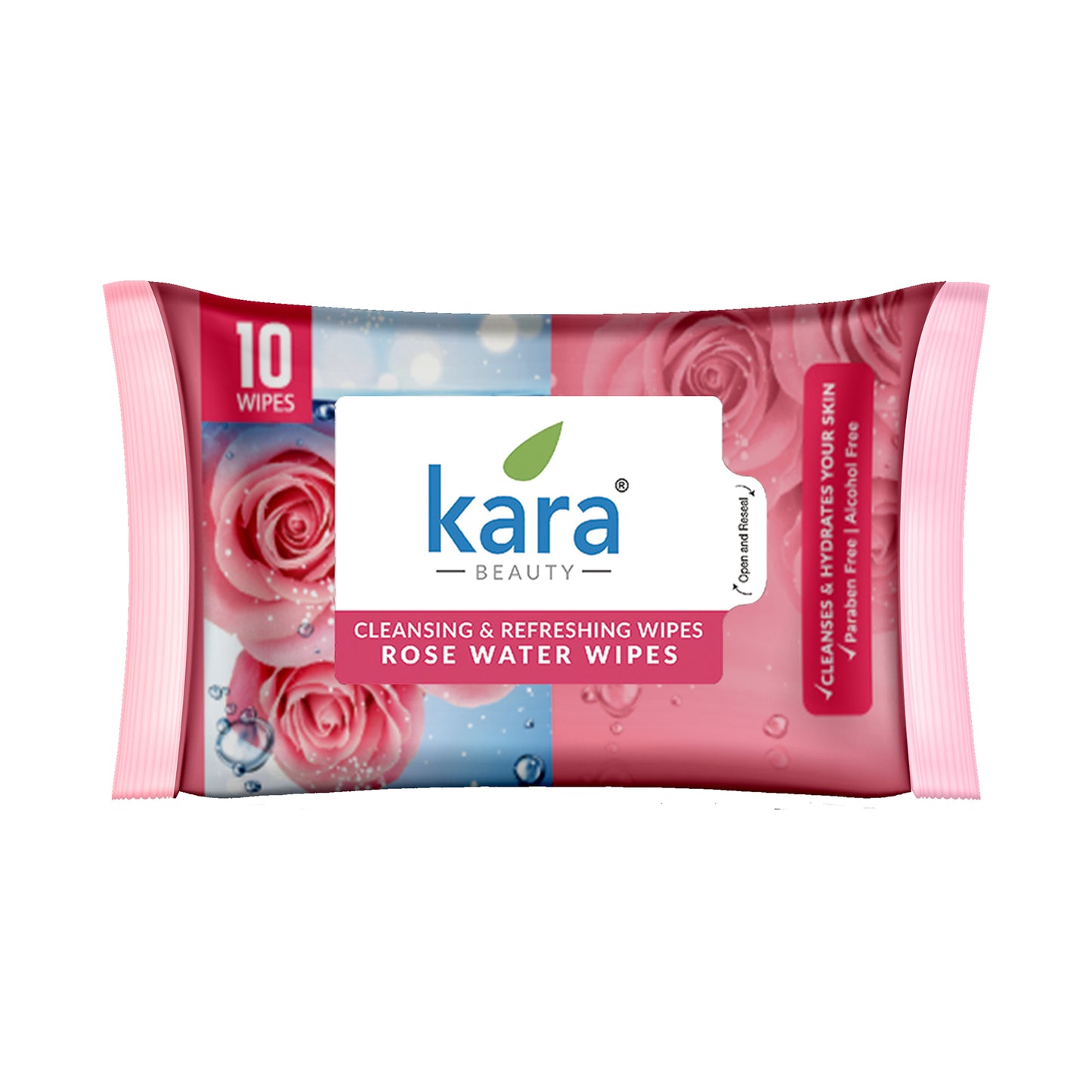 Rose Water Facial Wet Wipes 10 Pulls (Pack of 12)