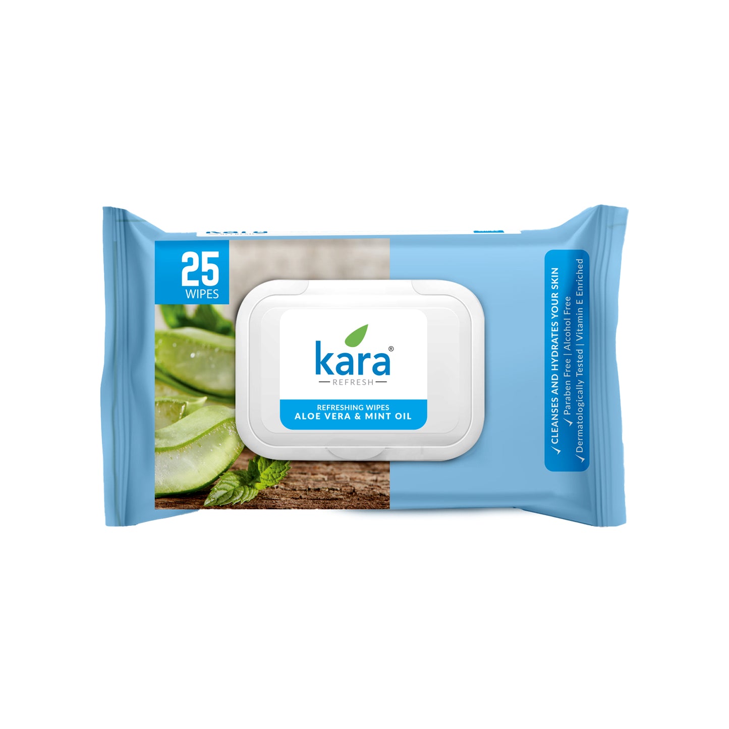 Aloe Vera & Mint Oil Facial Wet Wipes 25 Pulls