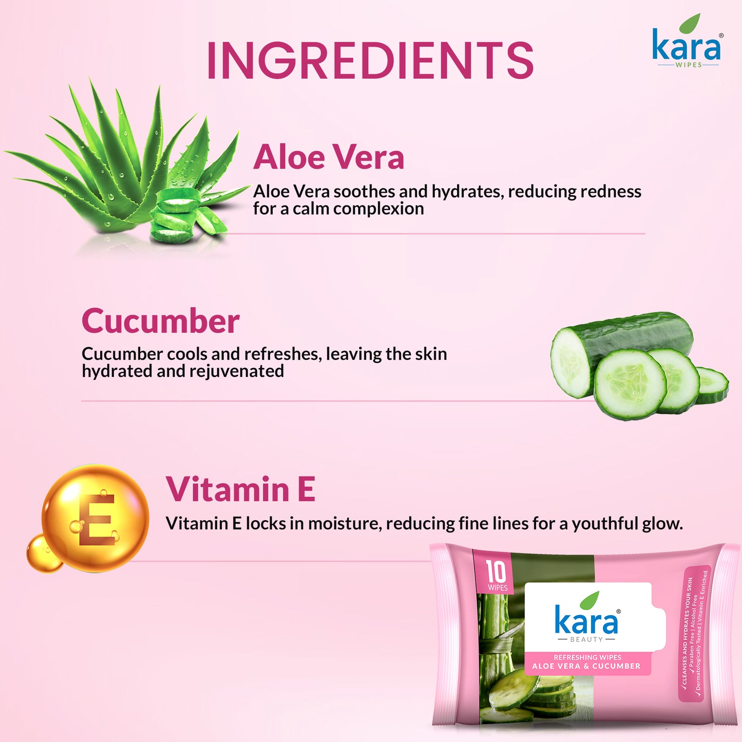 Aloe Vera & Cucumber Facial Wet Wipes 10 Pulls