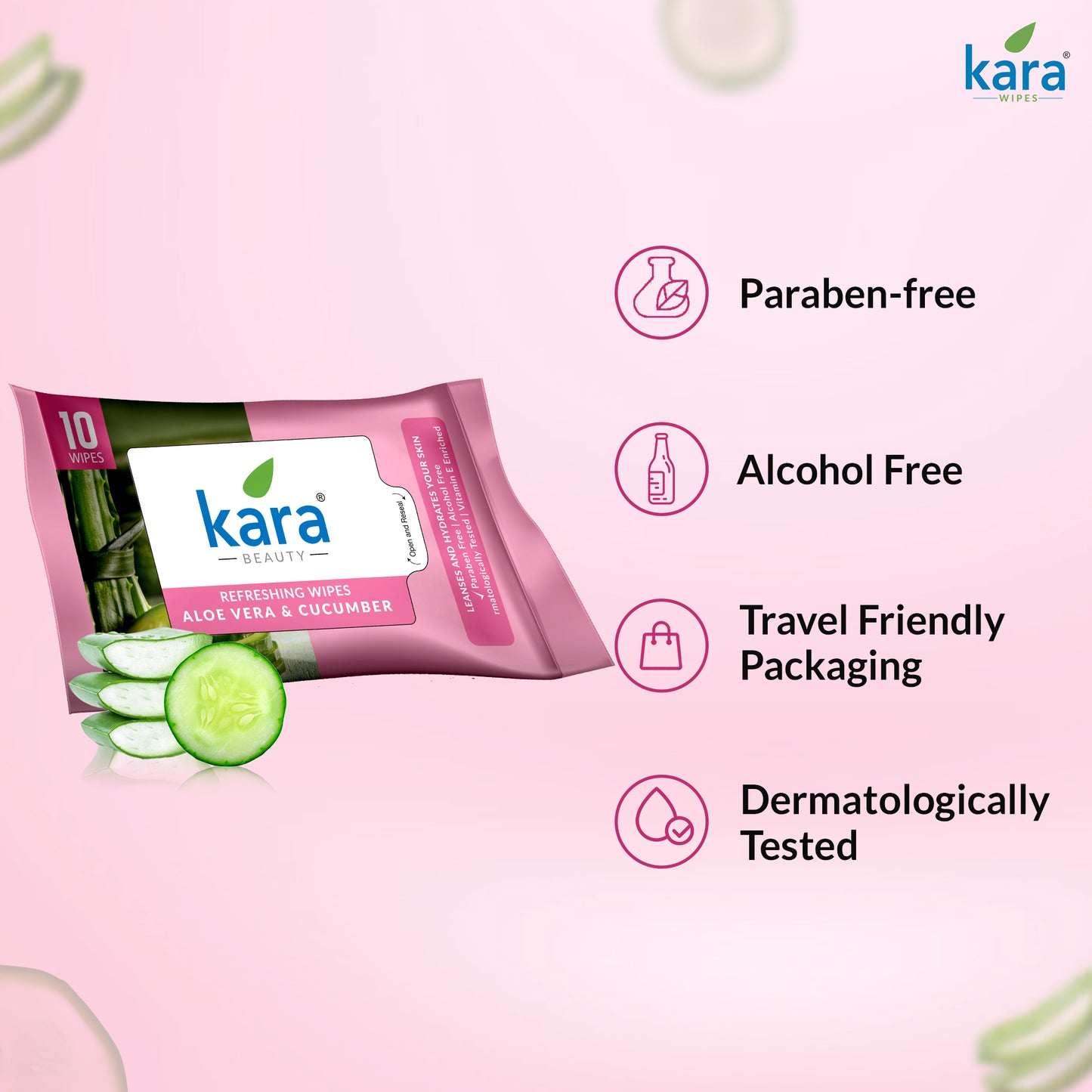 Aloe Vera & Cucumber Facial Wet Wipes 10 Pulls