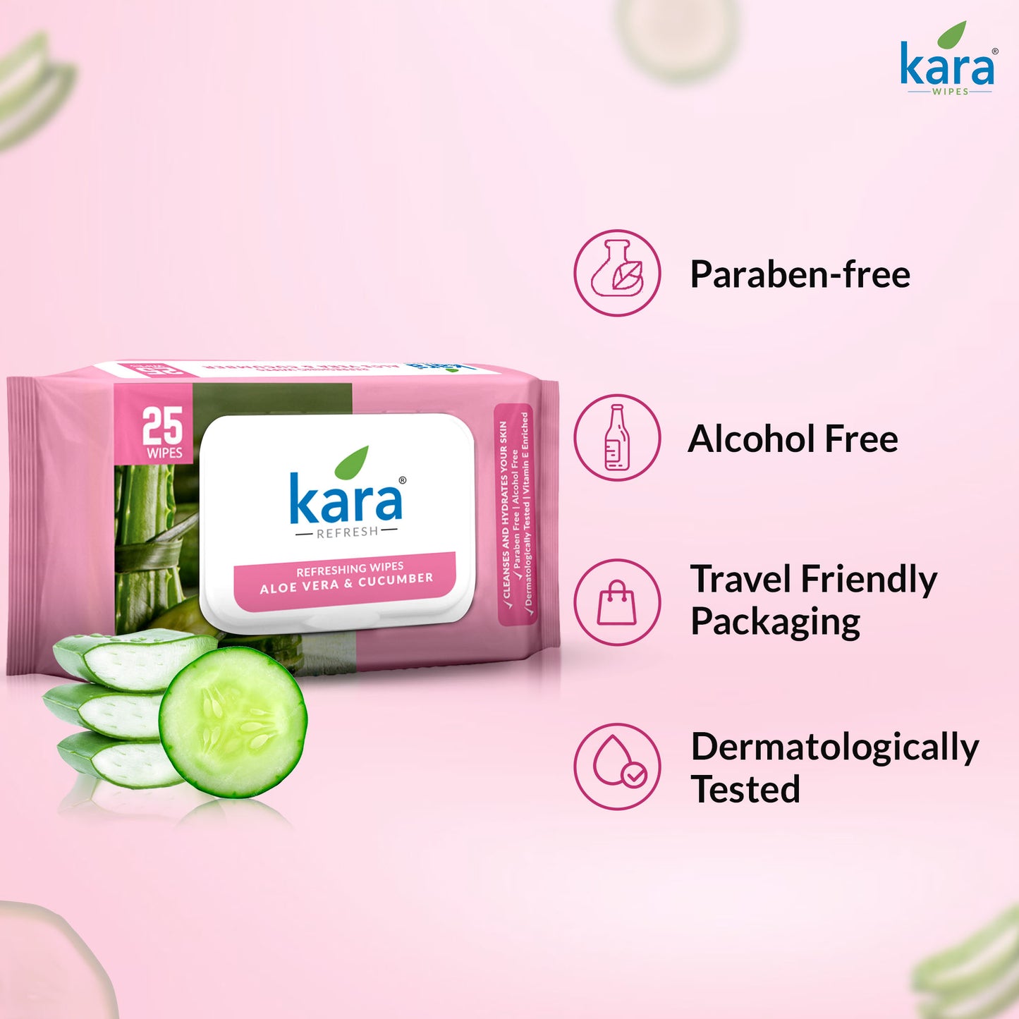 Aloe Vera & Cucumber Facial Wet Wipes 25 Pulls