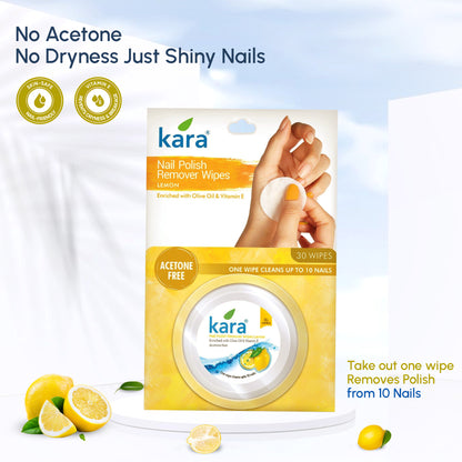 Nail Polish Remover Lemon Acetone Free Wipes 30 Pulls