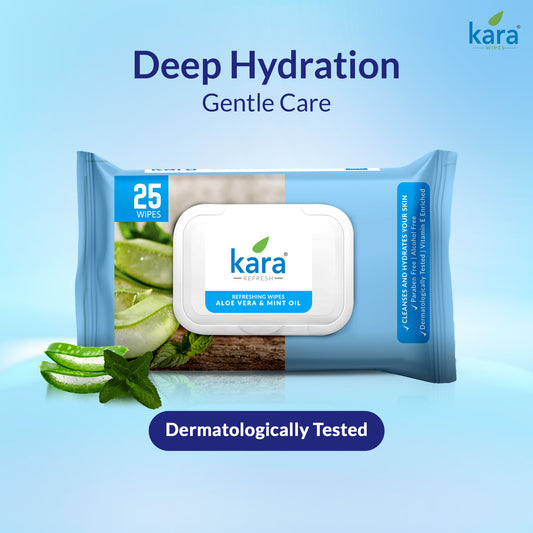 Aloe Vera & Mint Oil Facial Wet Wipes 25 Pulls