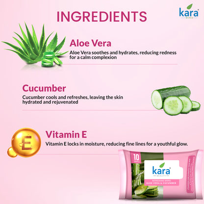 Aloe Vera & Cucumber Facial Wet Wipes 10 Pulls