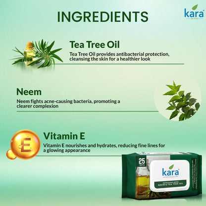 Neem & Tea Tree Oil Facial Wet Wipes 25 Pulls