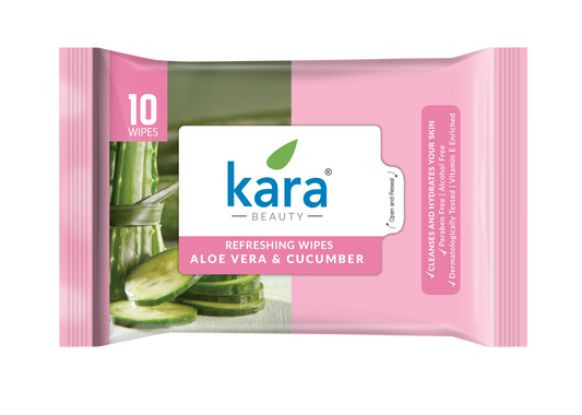 Kara Refreshing Wipes, Aloe Vera and Cucumber