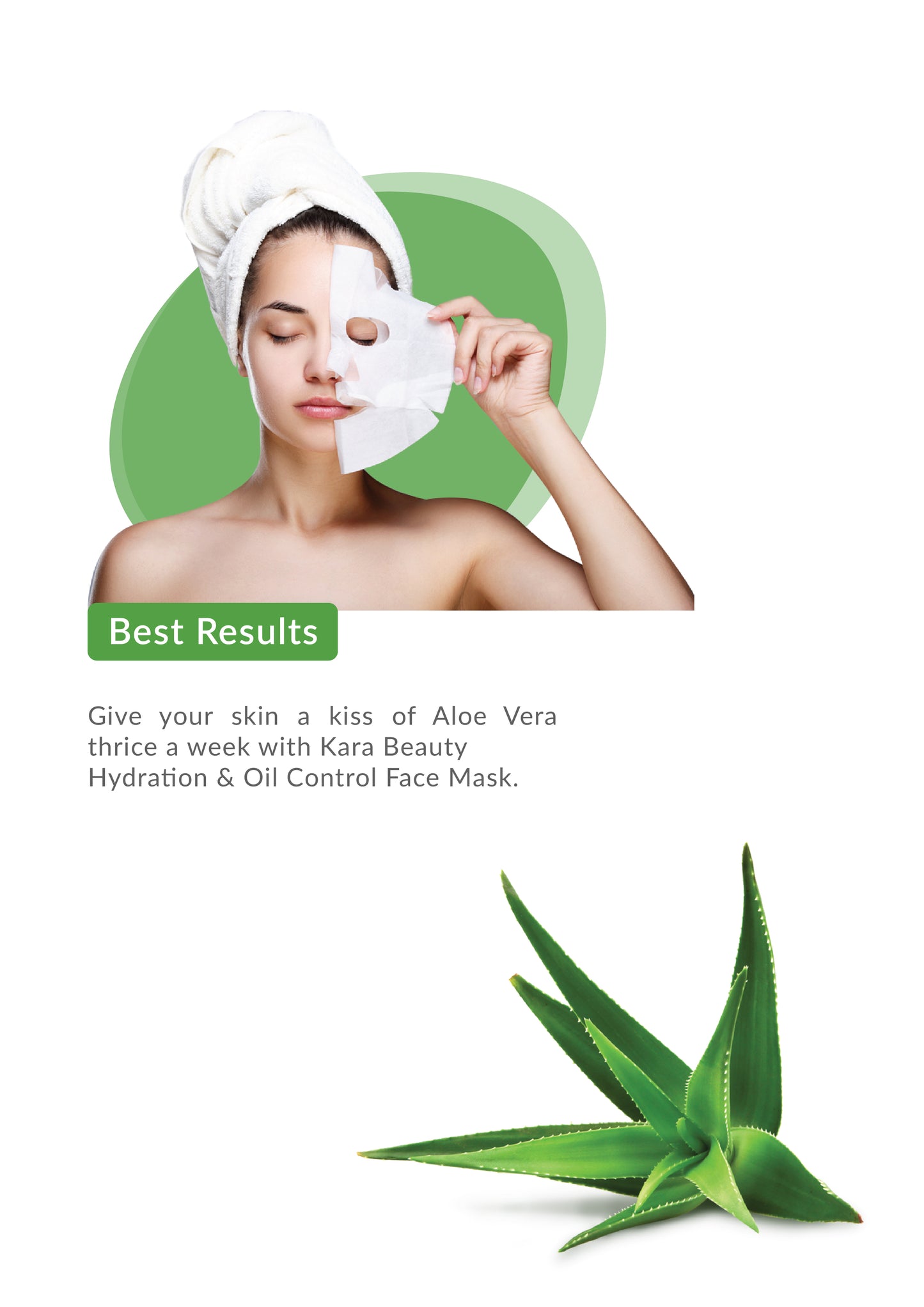 Kara Face Mask, Beauty Hydration & Oil Control, Aloe Vera - Pack of 3